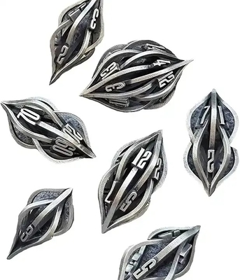 थ्रीडी प्रिंटिंग Cthulhu खोखले धातु पासा 7Piece सेट ड्रैगन और गुफा डीएनडी आरपीजी
