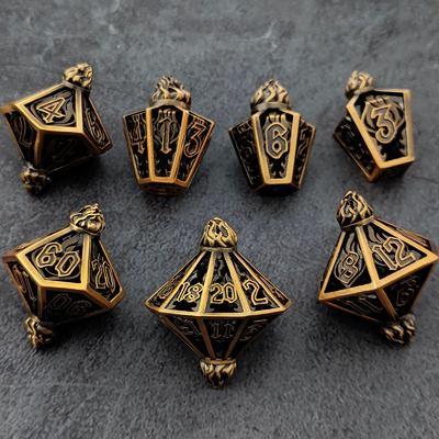 पक्षी पिंजरे खोखले बहु चेहरे धातु पासा बेड गेट डोंगी और DND #RPG