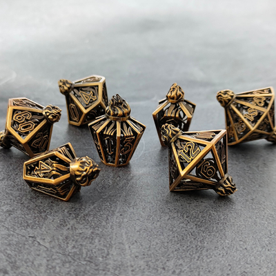 पक्षी पिंजरे खोखले बहु चेहरे धातु पासा बेड गेट डोंगी और DND #RPG