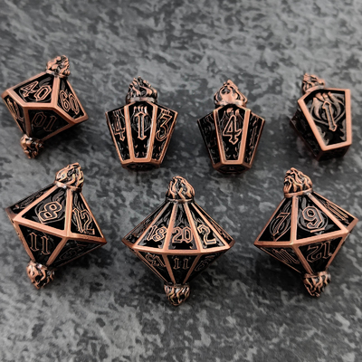 पक्षी पिंजरे खोखले बहु चेहरे धातु पासा बेड गेट डोंगी और DND #RPG