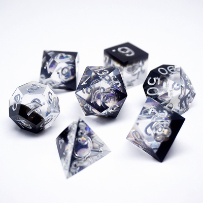 ब्लू गोल्ड फोइल राल दांव सेट अनुकूलित विभिन्न रंग#Rpg#Dnd#Coc