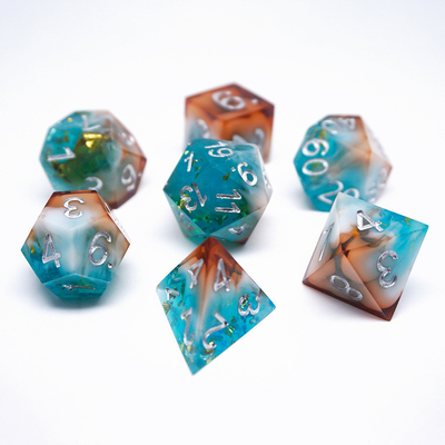 स्वर्ण पन्नी राल पासा सेट डिजिटल मल्टी-फेसेटेड टेबल गेम #Rpg#Dnd#Coc