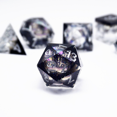 हरे रंग के राल डिजिटल पासा सेट बहुआयामी टैबलेट गेम पासा#rpg#dnd#coc