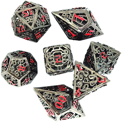 Chongtian Snake Hollow Metal Dice Set Multi -Faceted Table Game #Dnd#Rpg#Coc चोंगटियन सर्प खोखले धातु पासा सेट बहु-आयामी टेबल गेम #Dnd#Rpg#Coc