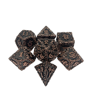 White Tree Vine Metal Multi Face Dice Set डेस्कटॉप गेम#Dnd#Rpg#Coc