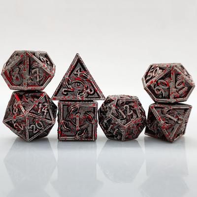 लक्जरी धातु बहुआयामी पासा 8 सक्रिय रंग TRPG Dungeons और ड्रैगन Dnd धातु पासा सेट