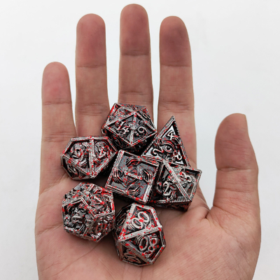 लक्जरी धातु बहुआयामी पासा 8 सक्रिय रंग TRPG Dungeons और ड्रैगन Dnd धातु पासा सेट