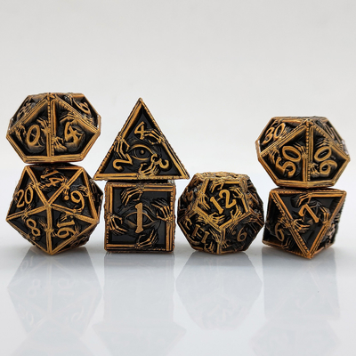 लक्जरी धातु बहुआयामी पासा 8 सक्रिय रंग TRPG Dungeons और ड्रैगन Dnd धातु पासा सेट