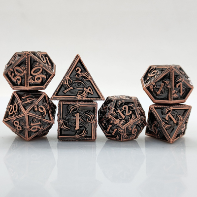 लक्जरी धातु बहुआयामी पासा 8 सक्रिय रंग TRPG Dungeons और ड्रैगन Dnd धातु पासा सेट
