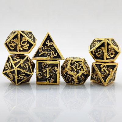 लक्जरी धातु बहुआयामी पासा 8 सक्रिय रंग TRPG Dungeons और ड्रैगन Dnd धातु पासा सेट